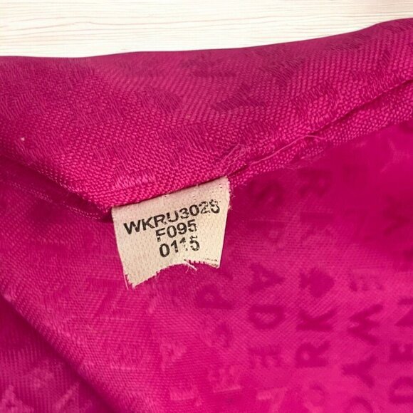 Kate Spade Black Leather hobo Shoulder Bag Pink Jacquard Lining WKRU3028 - Picture 15 of 16